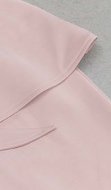 APPLIQUÉD BANDAGE MIDII DRESS IN PALE PINK DRESS STYLE OF CB