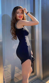 ASYMMETRIC BANDAGE MIDI DRESS IN BLACK Dresses styleofcb