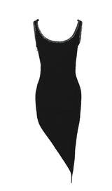 ASYMMETRIC BANDAGE MIDI DRESS IN BLACK Dresses styleofcb