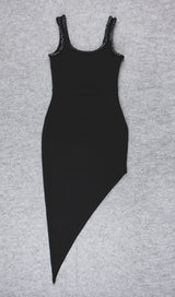 ASYMMETRIC BANDAGE MIDI DRESS IN BLACK Dresses styleofcb