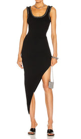 ASYMMETRIC BANDAGE MIDI DRESS IN BLACK Dresses styleofcb