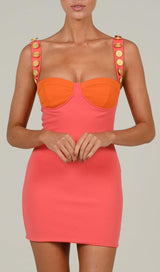 BANDAGE MINI DRESS IN ORANGE Dresses styleofcb