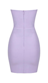 BANDEAU BANDAGE MINI DRESS IN LILAC DRESS STYLE OF CB