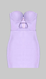 BANDEAU BANDAGE MINI DRESS IN LILAC DRESS STYLE OF CB