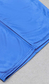 BANDEAU BODYCON MIDI DRESS IN BLUE DRESS STYLE OF CB