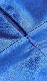 BANDEAU BODYCON MIDI DRESS IN BLUE DRESS STYLE OF CB