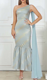 BAROQUE STRIPE MIDI DRESS IN BALLAD BLUE DRESS sis label