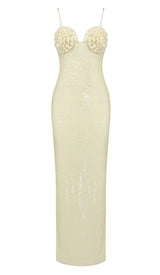 SEQUIN MAXI DRESS IN BROWN Dresses styleofcb XS BEIGE