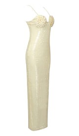 SEQUIN MAXI DRESS IN BROWN Dresses styleofcb