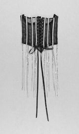 BLACK CRYSTAL TASSELS CORSET Shirts & Tops styleofcb