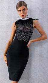 BLACK DIAMOND MIDI BANDAGE DRESS styleofcb