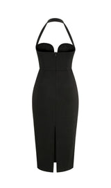 BLACK HALTER MIDI DRESS Dresses styleofcb
