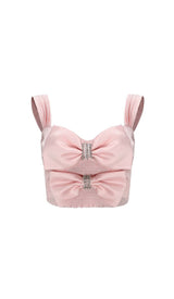BOW-EMBELLISHED TWO-PIECE SUIT IN PINK styleofcb