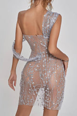 Bailee Split Sequin Mini Dress Dresses styleofcb