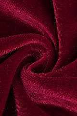 BURGUNDY VELVET OFF SHOULDER SIDE TAIL SLIT MAXI DRESS styleofcb