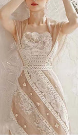 CAP SLEEVE FLORAL A-LINE MINI DRESS IN WHITE DRESS sis label