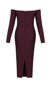 CHERRY STRAPLESS BANDAGE MIDI DRESS Dresses styleofcb