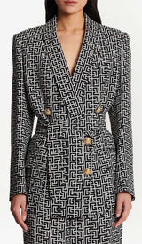COLOURWAY BELTED DOUBLE-BREASTED BLAZER DRESS styleofcb