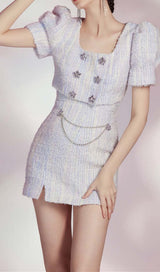 CRYSTAL EMBELLISHED TWO PIECE IN LILAC DRESS STYLE OF CB