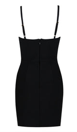 CRYSTAL FLOWER MINI DRESS IN BLACK Dresses styleofcb