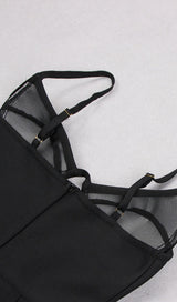 CRYSTAL FLOWER MINI DRESS IN BLACK Dresses styleofcb