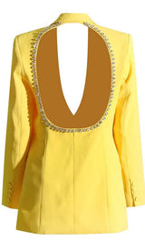 CRYSTAL OPEN BACK JACKET DRESS IN YELLOW DRESS STYLE OF CB