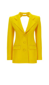 CRYSTAL OPEN BACK JACKET DRESS IN YELLOW DRESS STYLE OF CB