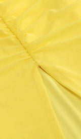 CUTOUT ONE-SHOULDER MIDI DRESS IN LEMON DRESS STYLE OF CB