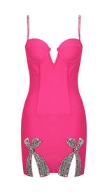 DIAMOND BANDAGE SPAGHETTI STRAP MINI DRESS IN RED DRESS STYLE OF CB