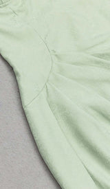 DRAPED LINEN MIDI DRESS IN LIGHT GREEN DRESS sis label