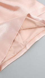 DRAPED STRAPLESS MINI DRESS IN PALE PINK Dresses styleofcb