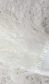 FEATHER BANDAGE MINI DRESS-WHITE styleofcb