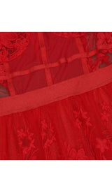 FLORAL CORSET LACE MAIX DRESS IN RED DRESS STYLE OF CB