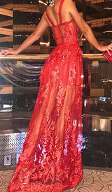 FLORAL CORSET LACE MAIX DRESS IN RED DRESS STYLE OF CB