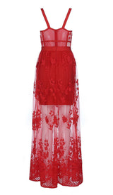 FLORAL CORSET LACE MAIX DRESS IN RED DRESS STYLE OF CB