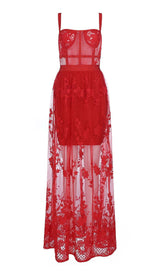 FLORAL CORSET LACE MAIX DRESS IN RED DRESS STYLE OF CB