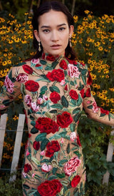 FLORAL EMBROIDERY HIGH MINI DRESS DRESS STYLE OF CB