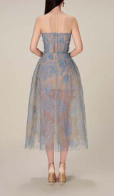 FLORAL LACE CUTWORK MIDI DRESS DRESS styleofcbdress