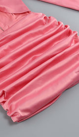 FLORAL ONE SHOULDER SATIN MINI DRESS IN PINK DRESS sis label