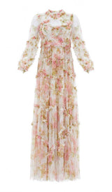 FLORAL-PRINT RUFFLED MAXI DRESS DRESS STYLE OF CB