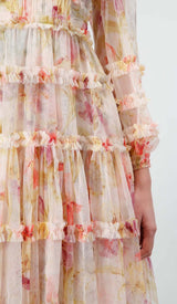 FLORAL-PRINT RUFFLED MIDI DRESS DRESS styleofcb
