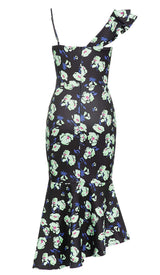 FLORAL PRINT RUFFLES MIDI DRESS DRESS STYLE OF CB