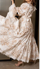 FLOWERS COTTON MAXI DRESS IN WHITE DRESS sis label