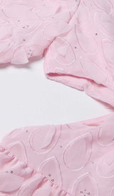 FRILL CUTOUT TRIM MINI DRESS IN PINK DRESS STYLE OF CB