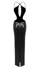 FRONT CUTOUT BACKLESS MAXI DRESS IN BLACK DRESS styleofcb