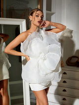 ONE SHOULDER FLOWER MINI DRESS Dresses styleofcb