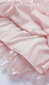 HALTER SEQUINS MINI DRESS IN PINK DRESS STYLE OF CB