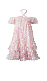 HALTER SEQUINS MINI DRESS IN PINK DRESS STYLE OF CB