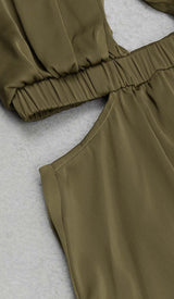 HALTER SATIN MIDI DRESS IN DARK FOREST DRESS STYLE OF CB