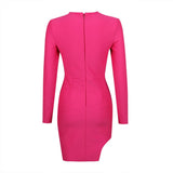 FLOWER LONG SLEEVE MINI BANDAGE DRESS IN RED styleofcb